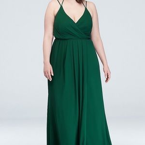 David’s Bridal Long Georgette Wrap Dress